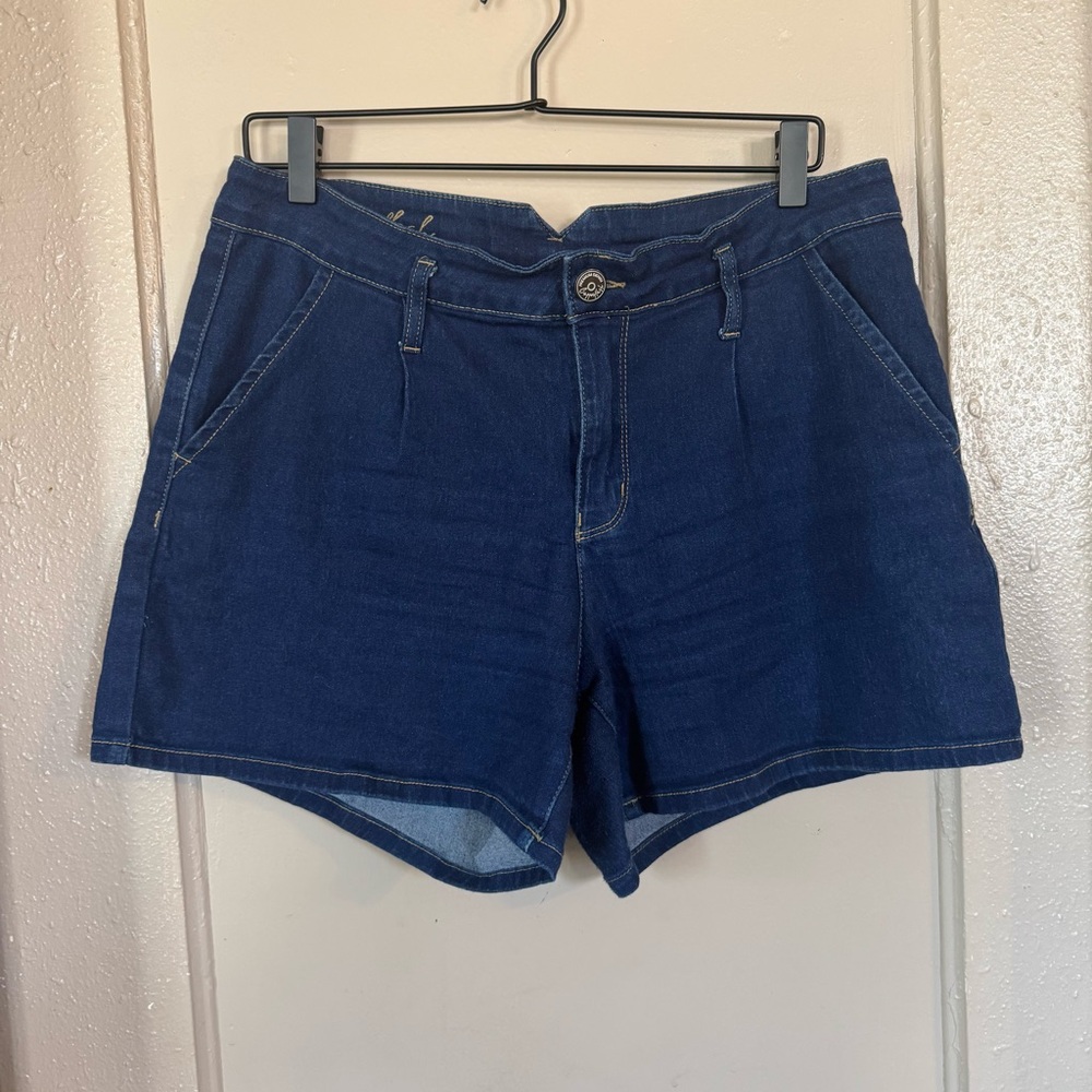 Copperflash Blue Mid Rise Denim Shorts Women’s 12 Mom Shorts